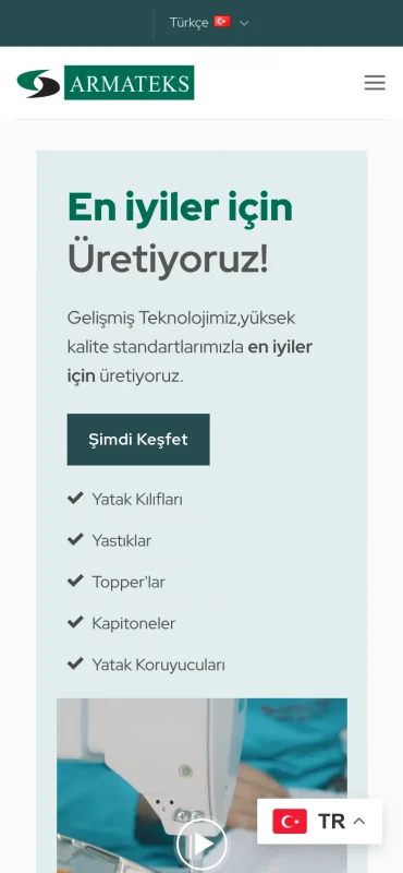 Armateks mobil görünüm – A2A Dijital