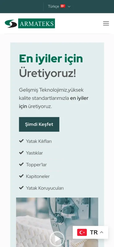 Armateks mobil görünüm – A2A Dijital