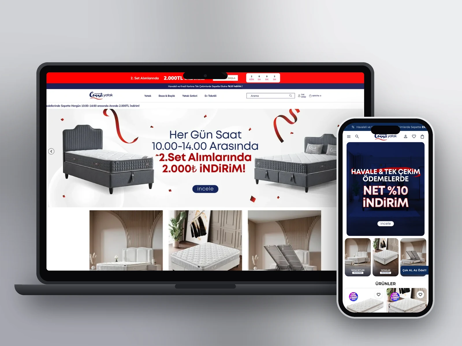 Cennet Yatak web sitesi projesi – A2A Dijital