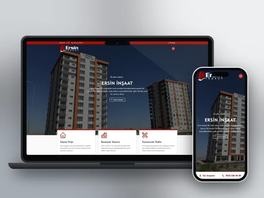 Ersin İnnşaat web sitesi projesi – A2A Dijital