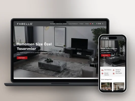 Fabello Mobilya web sitesi projesi – A2A Dijital