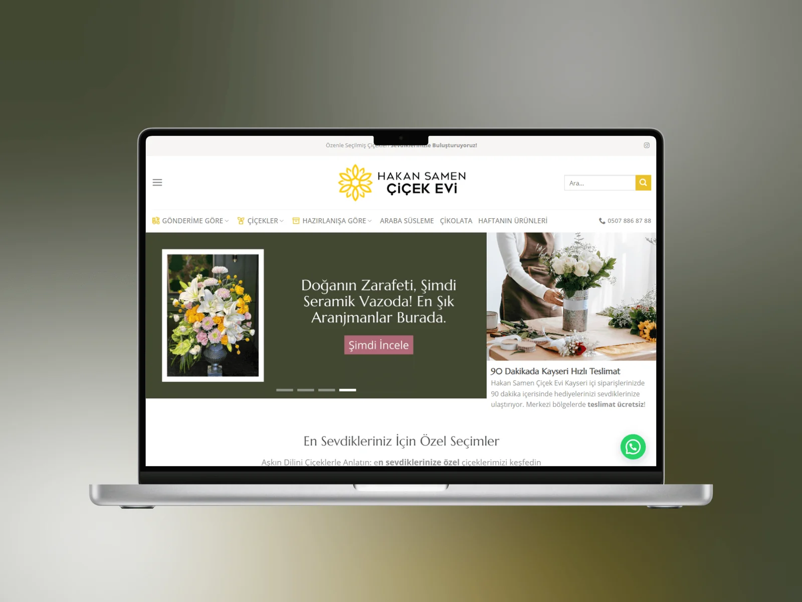 Hakan Samen Çiçekevi web sitesi projesi – A2A Dijital