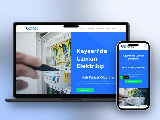 Hocaoğlu Elektrik web sitesi projesi – A2A Dijital