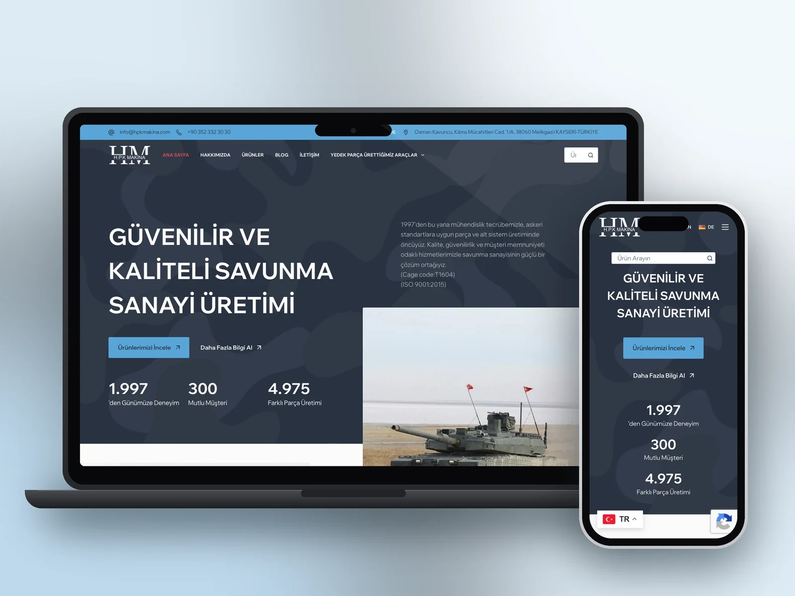 HPK Makina web sitesi projesi – A2A Dijital
