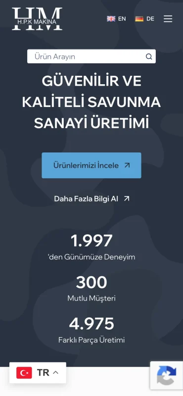 HPK Makina mobil görünüm – A2A Dijital