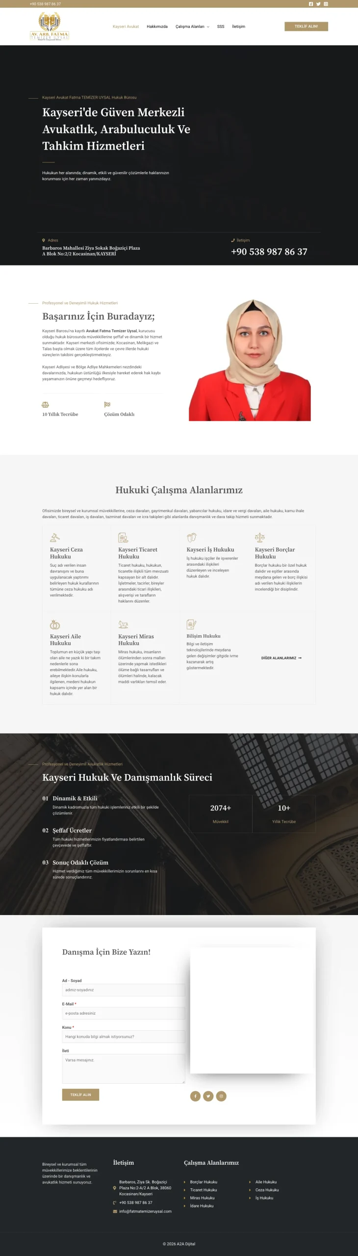 Hukuk Bürosu masaüstü tam sayfa – A2A Dijital