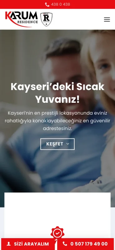 Karum Residance mobil görünüm – A2A Dijital