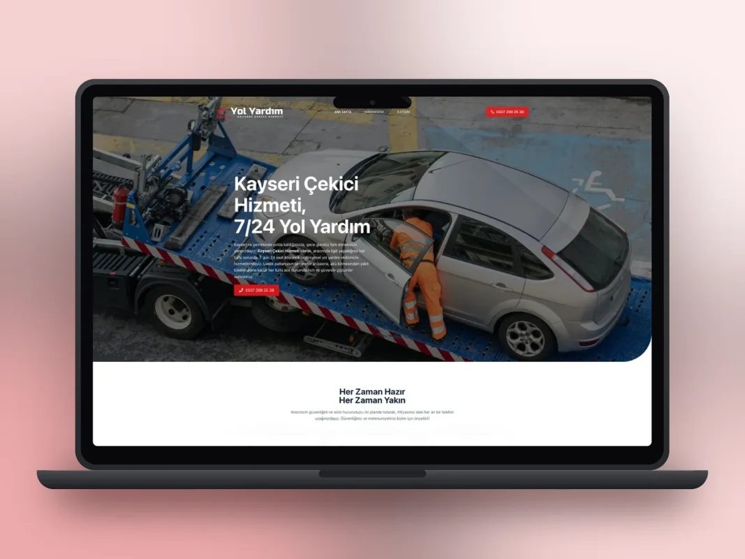 Kayseri Yol Yardimi web sitesi projesi – A2A Dijital