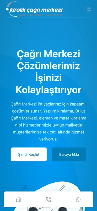 Kiralık Çağrı Merkezi mobil görünüm – A2A Dijital