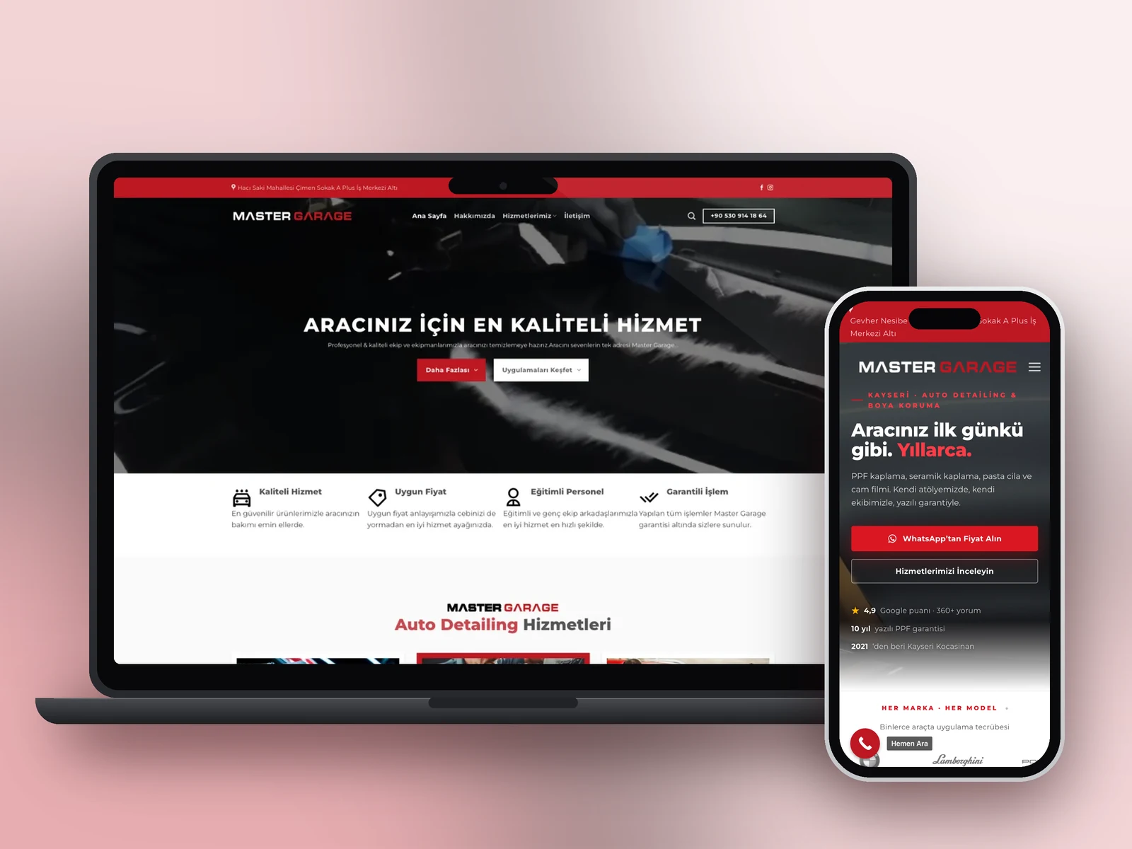 Master Garage web sitesi projesi – A2A Dijital