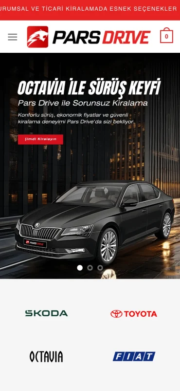Pars Drive mobil görünüm – A2A Dijital