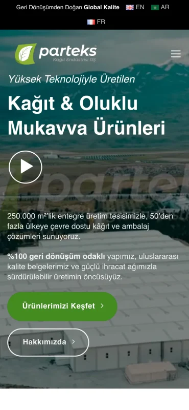 Parteks Paper mobil görünüm – A2A Dijital