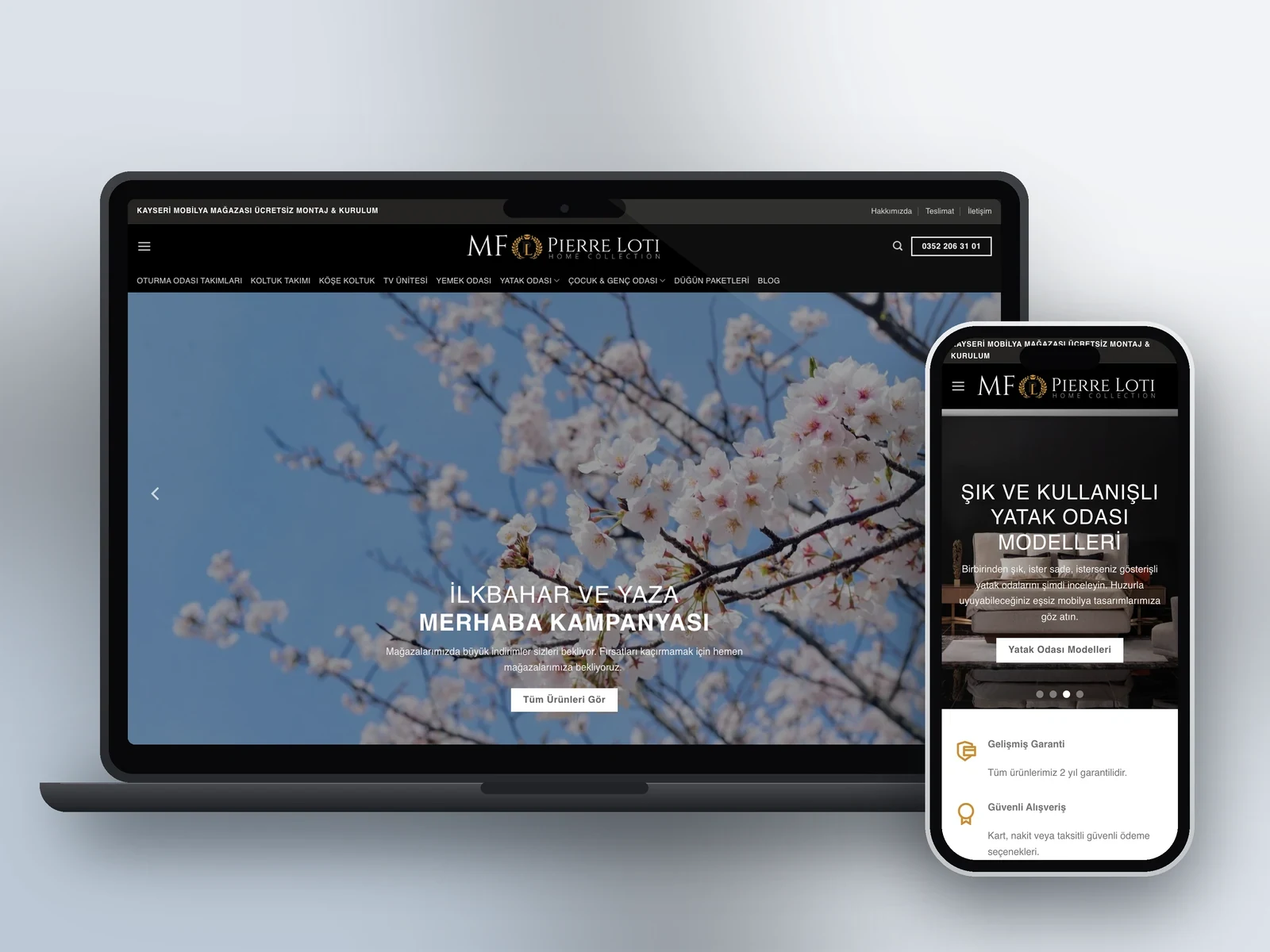 Pierre Loti Mobilya web sitesi projesi – A2A Dijital