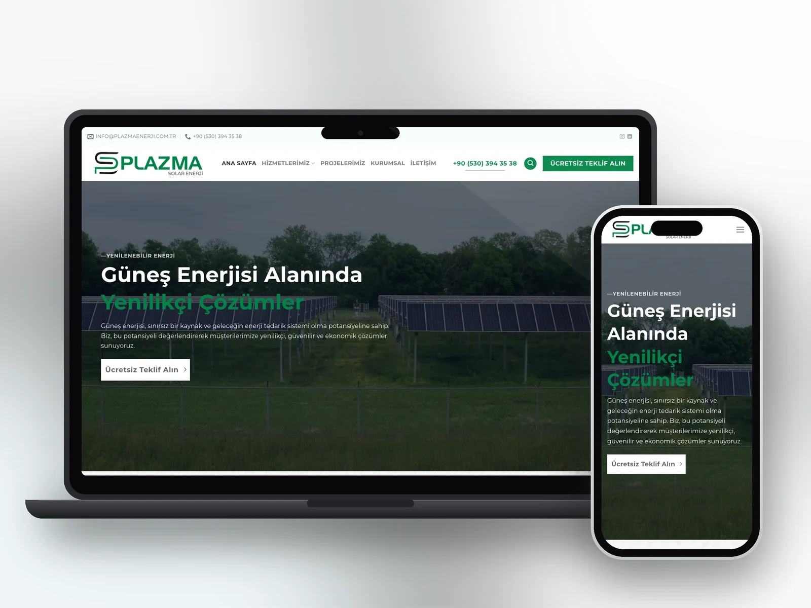 Plazma Enerji web sitesi projesi – A2A Dijital