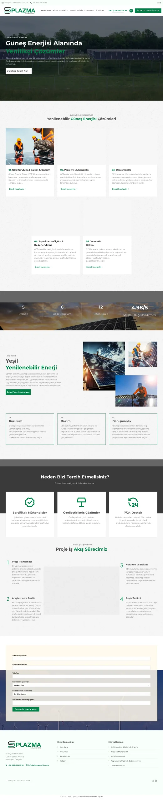 Plazma Enerji masaüstü tam sayfa – A2A Dijital