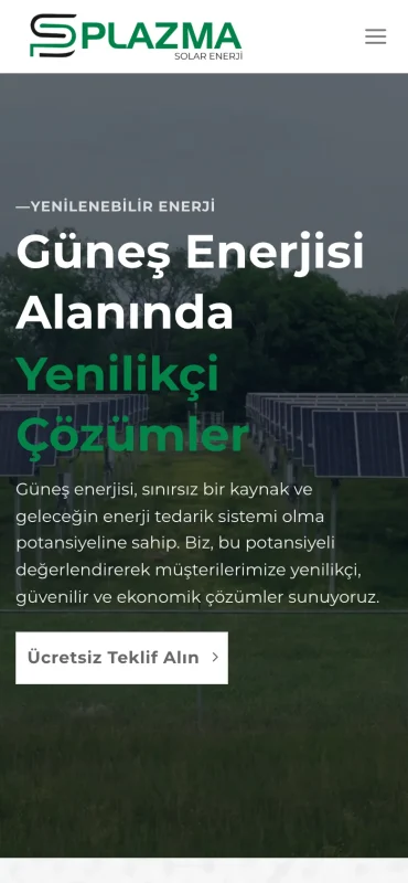 Plazma Enerji mobil görünüm – A2A Dijital