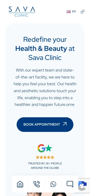 Sava Clinic mobil görünüm – A2A Dijital