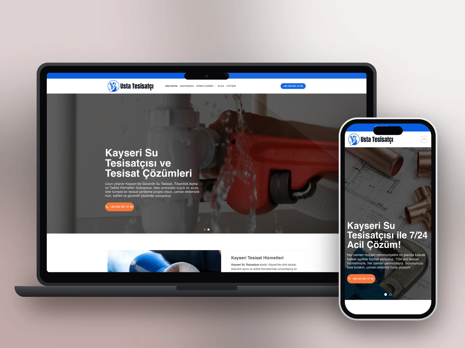 Usta Tesisatçı web sitesi projesi – A2A Dijital