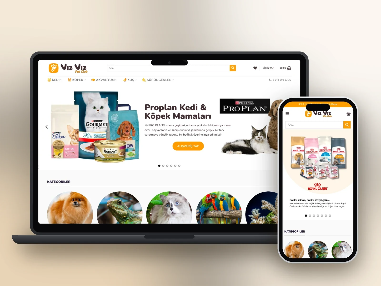 Vız Vız Pet Shop web sitesi projesi – A2A Dijital