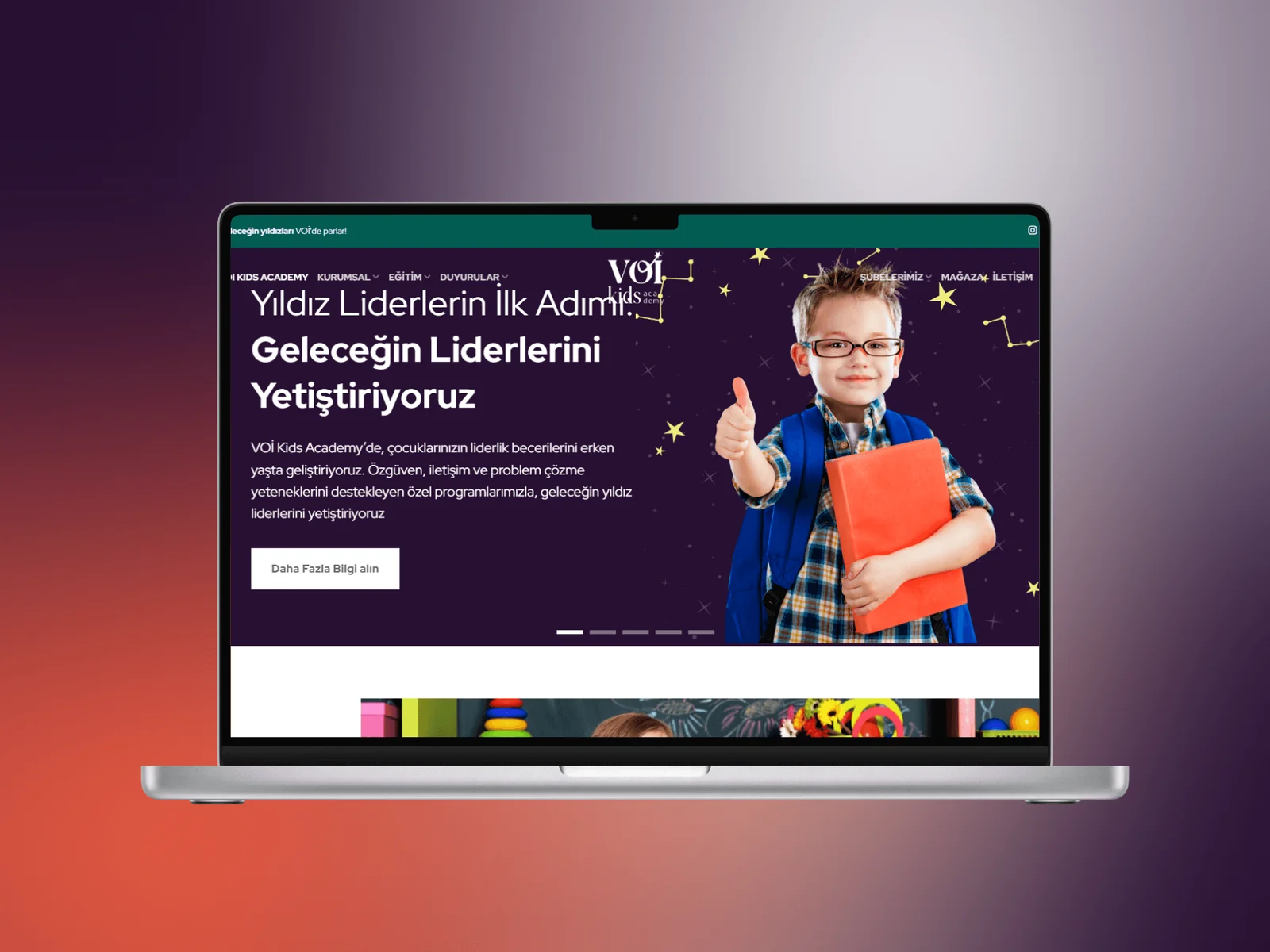 Voi Kids Academy web sitesi projesi – A2A Dijital