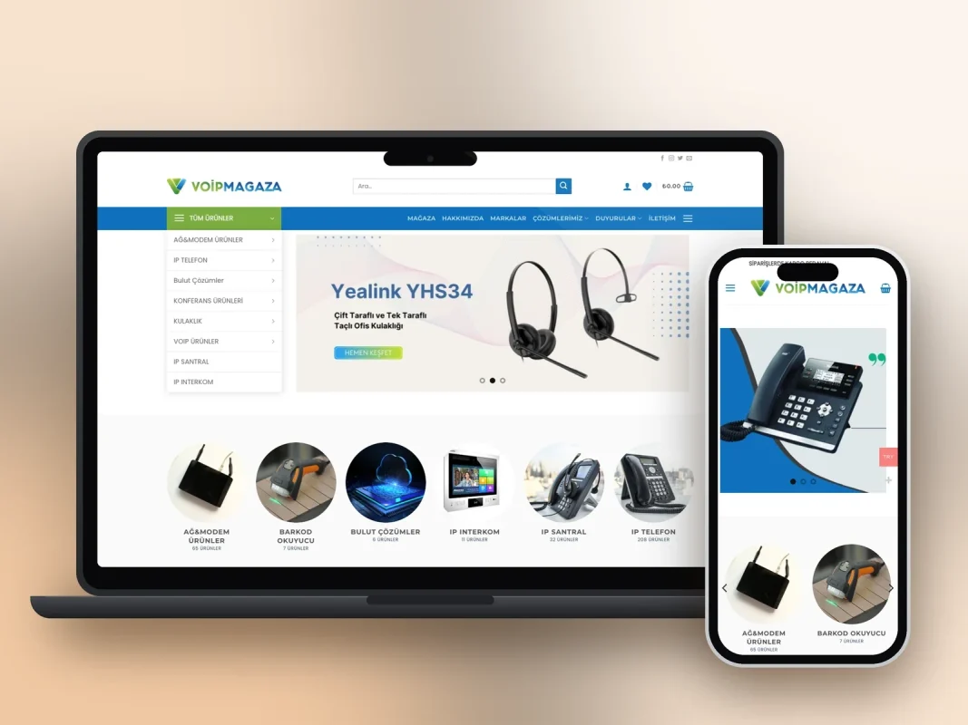 Voip Mağaza web sitesi projesi – A2A Dijital