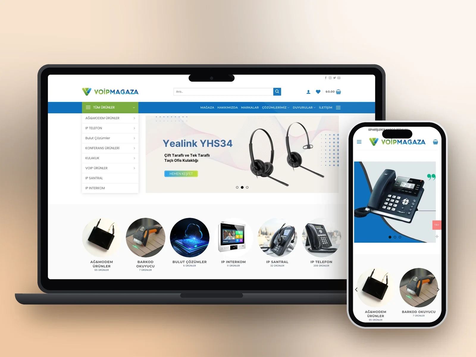 Voip Mağaza web sitesi projesi – A2A Dijital